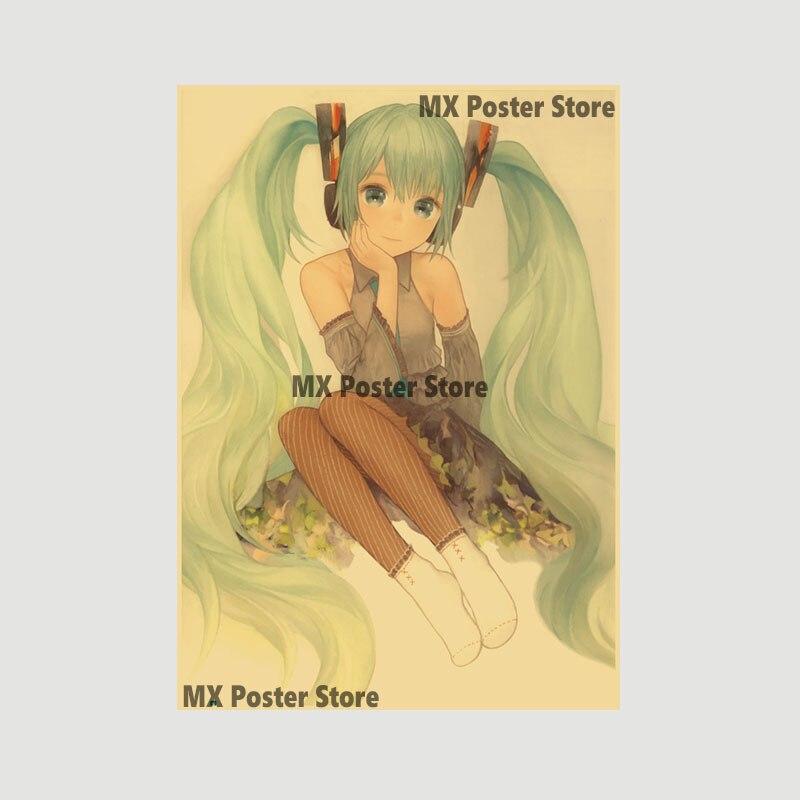 

Аниме идол мультфильм певец Мику плакат HD печать крафт-бумага ретро настенные художественные фотографии спальня декоративная живопись домашний декор подарки 30x21cm