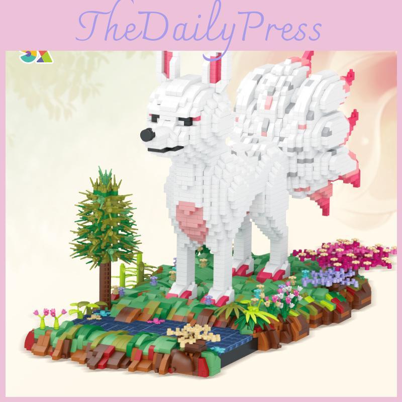 Fox Nine Tailed Assembly Building Blocks With Abs Plastic For Childrens Gift