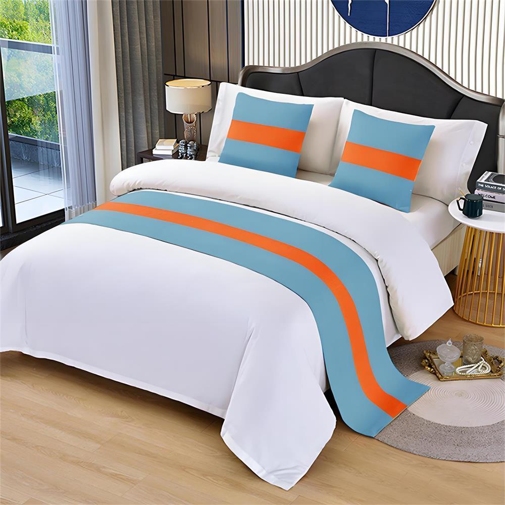Premium Long Bed Banner Bed with Towel Modern Home Beds End Towel, Hotel Specific Pillow Cover, Light Luxury Bed End Towel