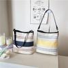 2025 Summer New Exquisite Striped Canvas Square Shoulder Bags Large Capacity High Quality Color Matching Handbags for Women