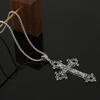Vintage Gothic Cross Pendant Necklace Large Fashion Women's Long Necklaces Stainless Steel Chain Jewelry Goth Accessories