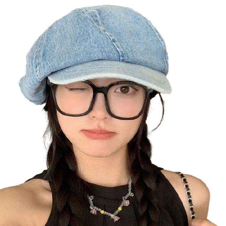 

Subculture Girls Beret Subculture Headwear Painter Hat Show Small Face 1 світло-синій колір