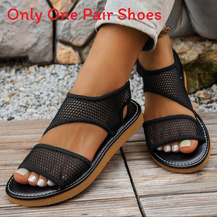 Summer Beach Sandals For Women With Mesh Upper And Rubber Sole For Casual Wear