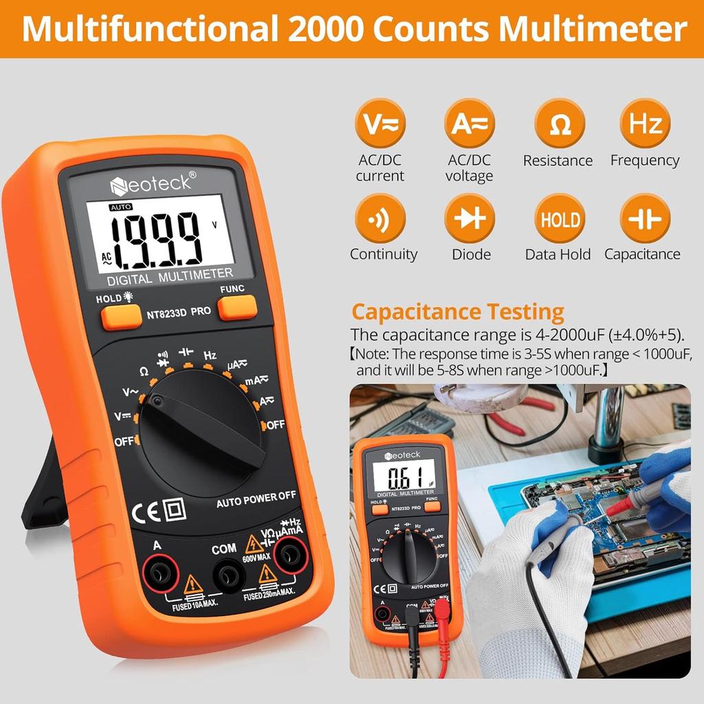 Auto Ranging Digital Multimeter+Test Leads