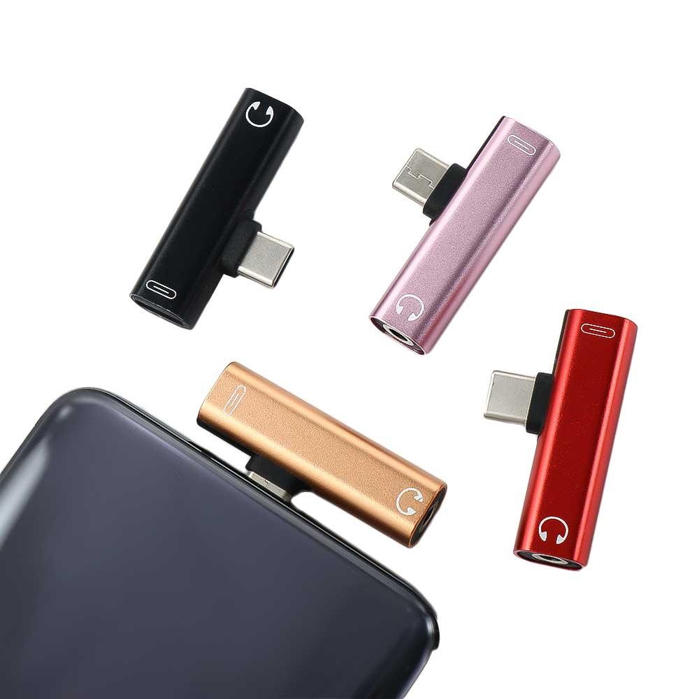 2 In 1 3.5mm Jack Audio Adapter USB Type C Adapter Audio Headphone Adapter USB-C Charging Adapter