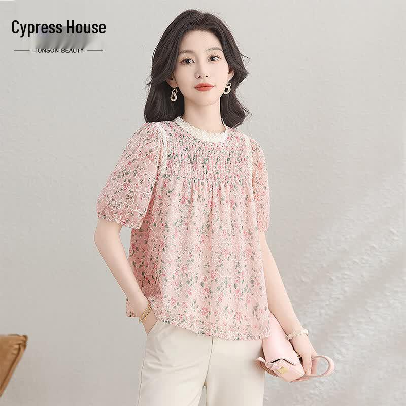 

Cypresswood Women s Floral Puff Sleeve Pullover Top XL