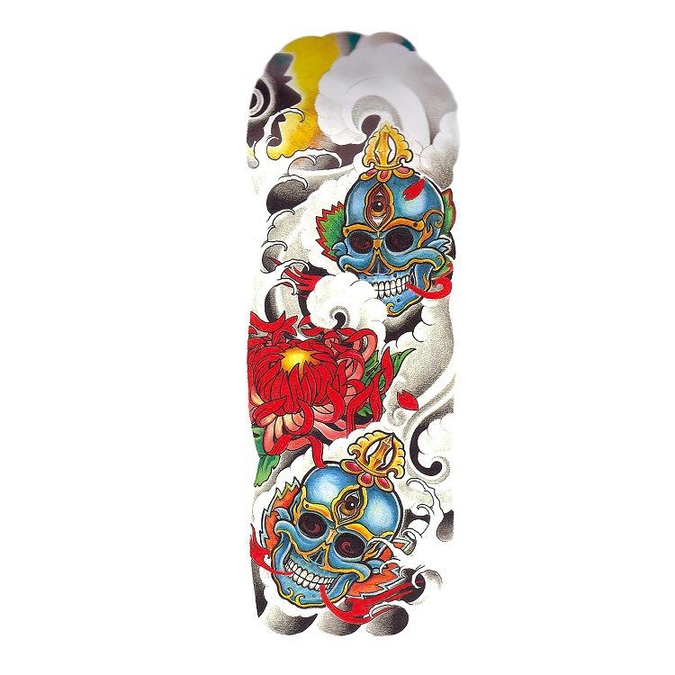 Flower Arm Tattoo Sticker Waterproof Men And Women Sticker Full Arm Waterproof Tattoo Sticker Ukiyo-E Painting Geisha Simulation Big Picture Sticker