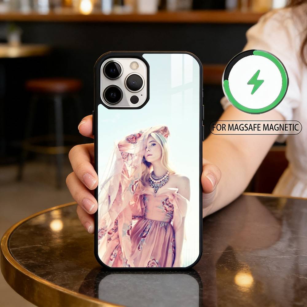 Atress E-Elle F-Fanning Magnetic For Magsafe Wireless Charging Phone Case For iPhone17,16,15,14,13,12,11 Plus,Pro Max