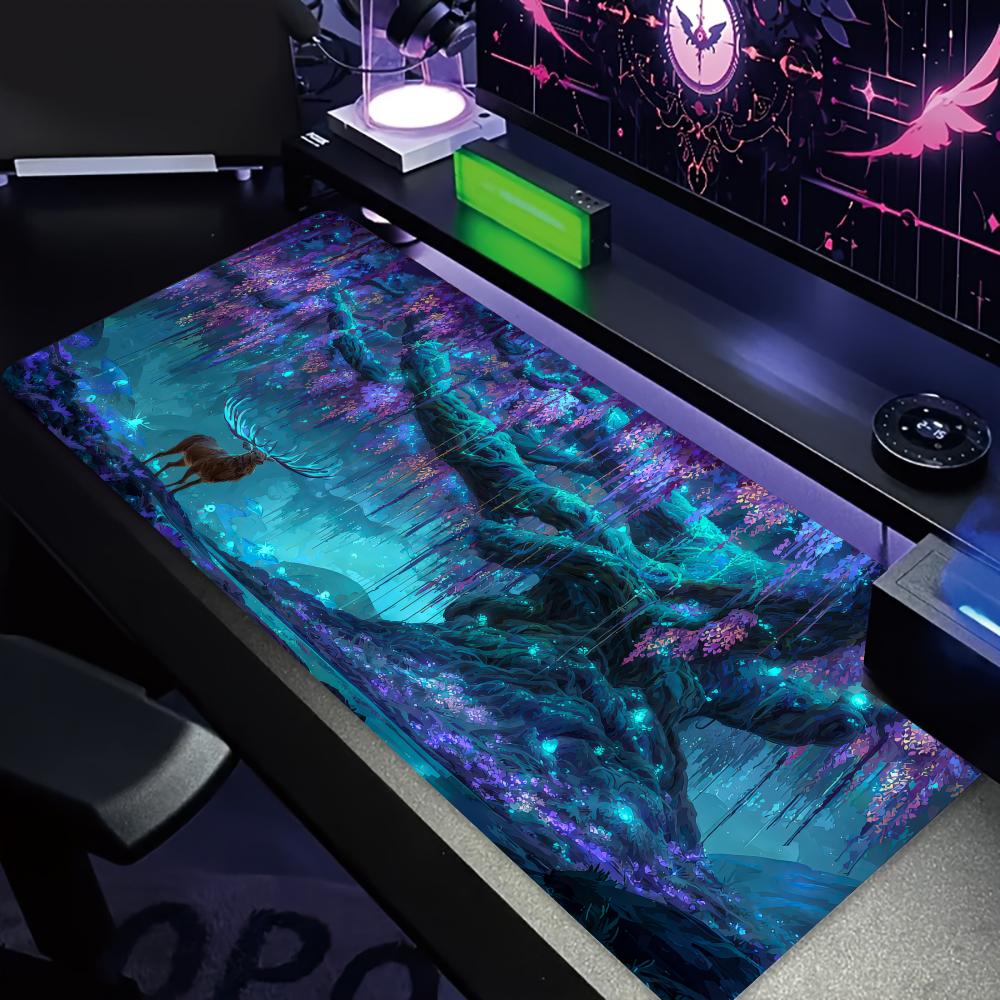 Mysterious Giant Tree of Life Mouse Pad Desk Mat Gaming mats with Stitched Edge Durable NonSlip Computer mousepad office rug
