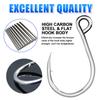 FishTrip Inline Single Hooks 25pcs Replacement Hook Lures Hook Wide Gap for Treble Replacement