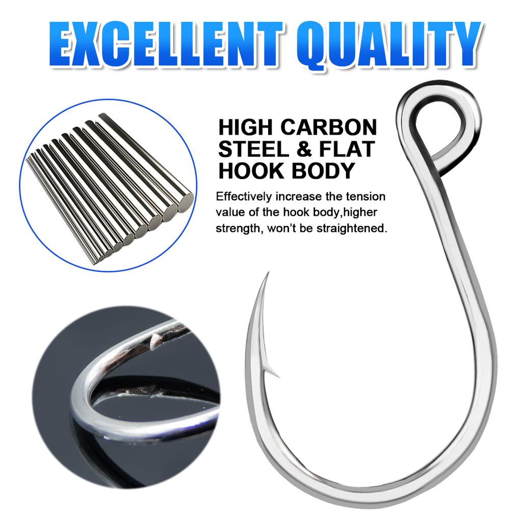 FishTrip Inline Single Hooks 25pcs Replacement Hook Lures Hook Wide Gap for Treble Replacement