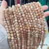 Jingde Jewelry Orange Moonstone Crystal Beads Round Necklace DIY Earrings.