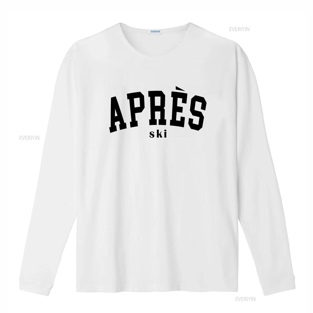 Stylish Après Ski T Shirt for Her Perfect Winter Holiday Sweater vintage Washed Versatile streetwear homme Stretched Unisex