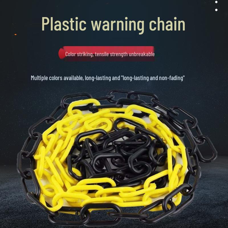Plastic Road Cone Warning Chain - Red/White & Black/Yellow Options - Traffic Safety