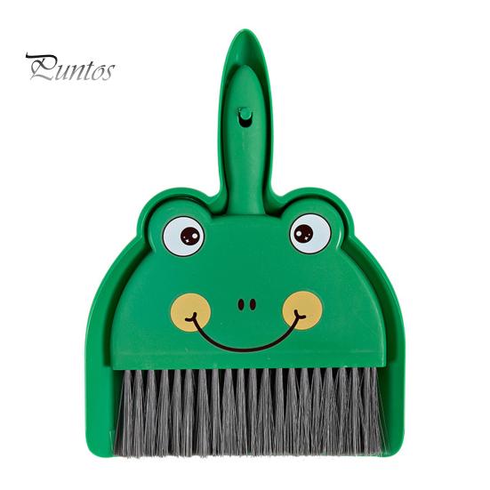 

2 шт./компл. небольшой набор совков для метлы с мультяшным кроликом, медведем и лягушкой, набор для очистки клавиатуры, мини-набор совков для веников зелёный