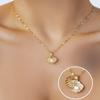 Fashion Copper Inlaid Zirconium Strands Empty Shell Imitation Pearl Necklace, Collarbone Lip Chain Necklace