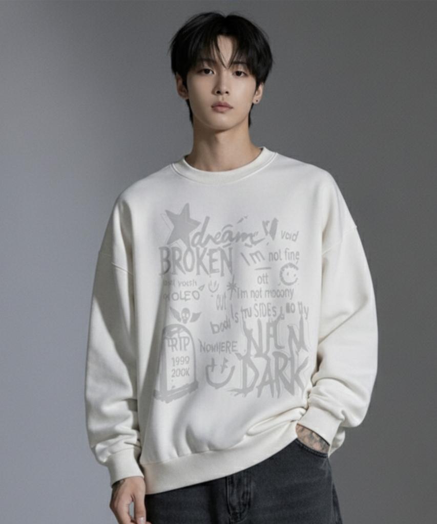 VANNWORKS Broken Star Sweatshirt (Vls0220) Weiß (Typ A)