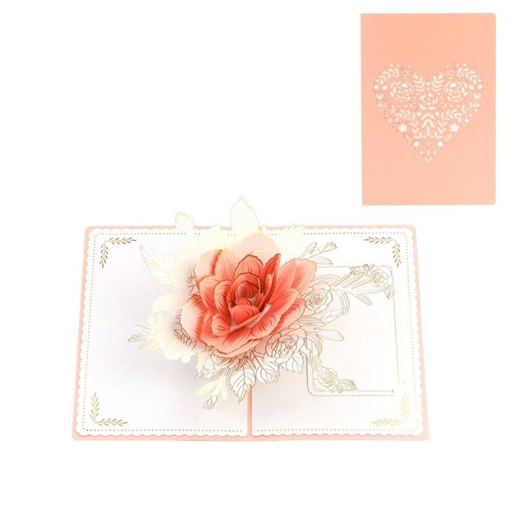 Elegant 3D Flower Greeting Card Romantic Romantic Wedding Card For Wife Mother Sister