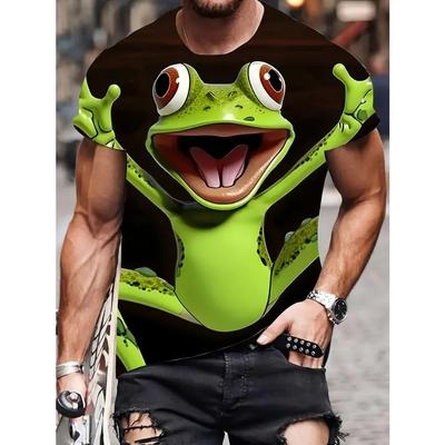Maglietta rana albero per uomo divertente a maniche corte magliette top estate primitiva foresta animale maglietta 3d stampato abbigliamento casual da uomo