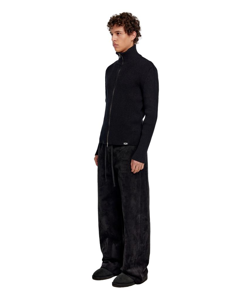 ERA Unisex Suede Effect Track Pants - Black