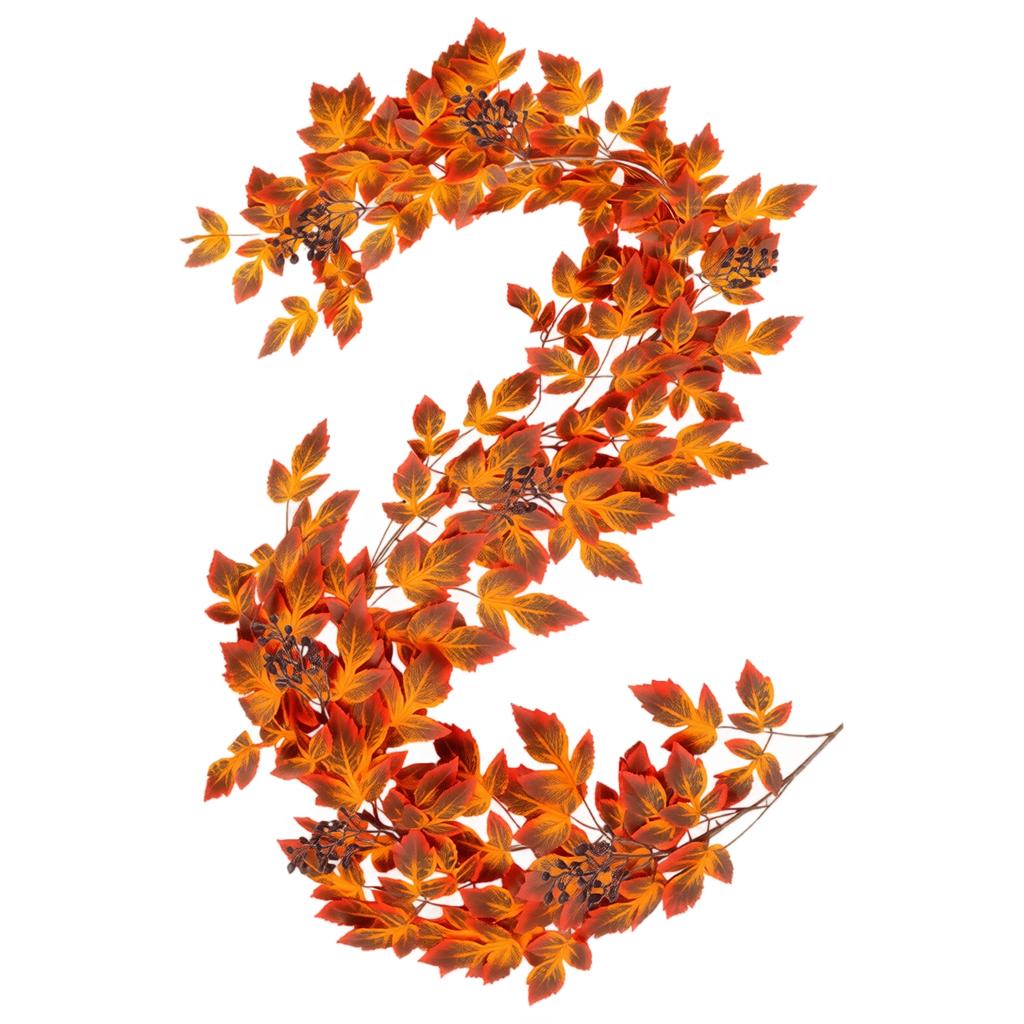 Artificial Vine Garland for Home and Outdoor Decoration Realistic Leafy Branches with Berries Flexible and Durable Faux Greenery Garland