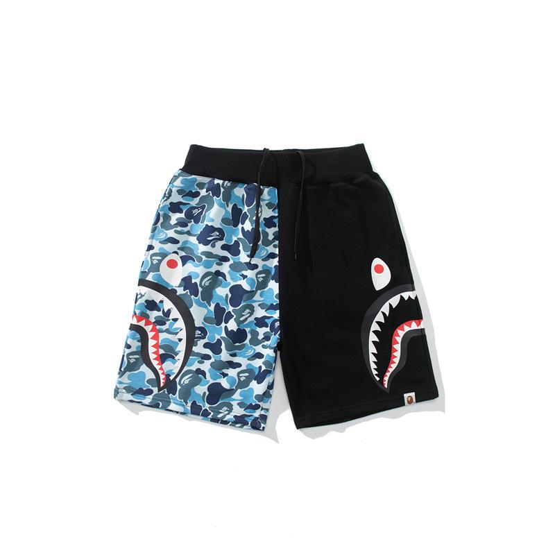 Pantaloncini Casual Bape Shark Camo da Uomo Estivi da Spiaggia Board Shorts a 5 Tasche Pantaloncini da Campo Streetwear
