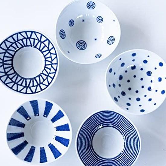Nishikai Toki Hasami-yaki Plate Set Lightweight Small Bowls Mini 5 Patterns Tableware Diameter Approximately 10cm Aitama Pattern Gift Birthday Stylish
