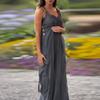 Women's Fashion Casual Loose Pocket V-Neck Colour Jumpsuit