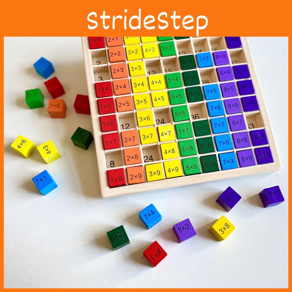 Wooden Multiplication Table Puzzle Educational Math Toy For Kids With Colorful Design
