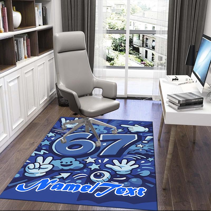 1PC Custom Name Space Adventure Theme Floor Mat Ideal for Living Room, Game Rooms, Office, Bedroom,Floor Mat Playful Design