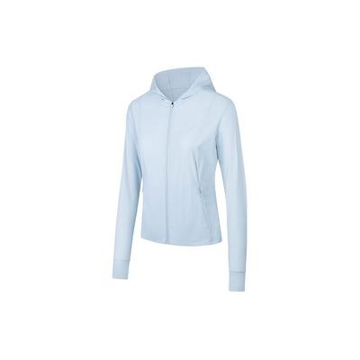 Série Outdoor Cor Sólida com Zíper Capuz Manga Longa Respirável Refrescante Proteção UV Jaqueta Proteção Solar Jaquetas Femininas 962427703-3