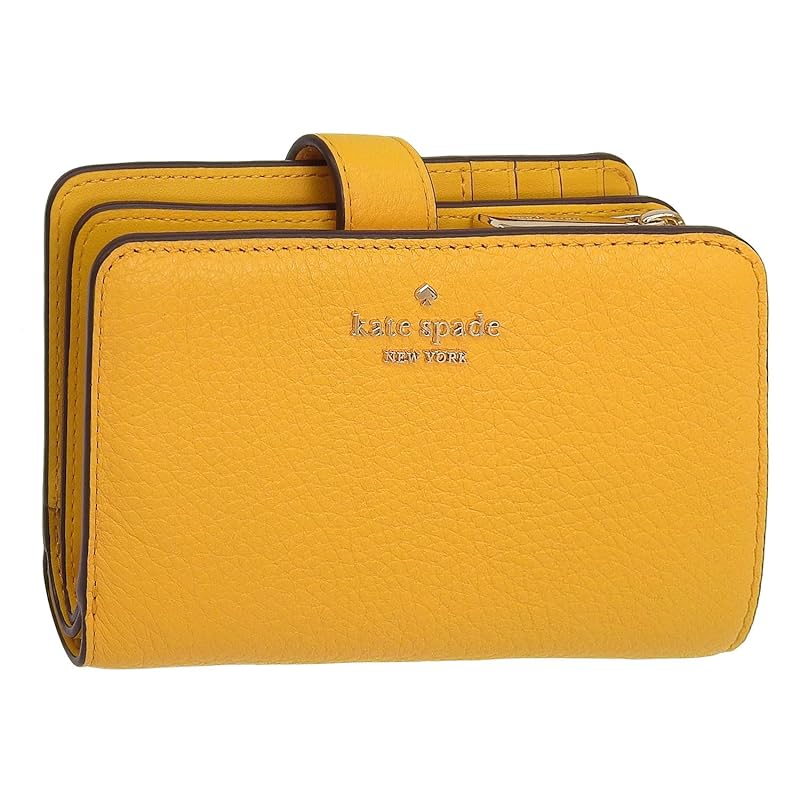 

[Kate Spade] wallet ladies bifold folding wallet compact outlet brand leather Lena Medium compact bifold wallet KH787 kate spade (daffodil/yellow)