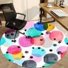 1pc Colorful Circles Chair Carpet for Office, Indoor Non Slip Washable Polyester Fiber Carpet,