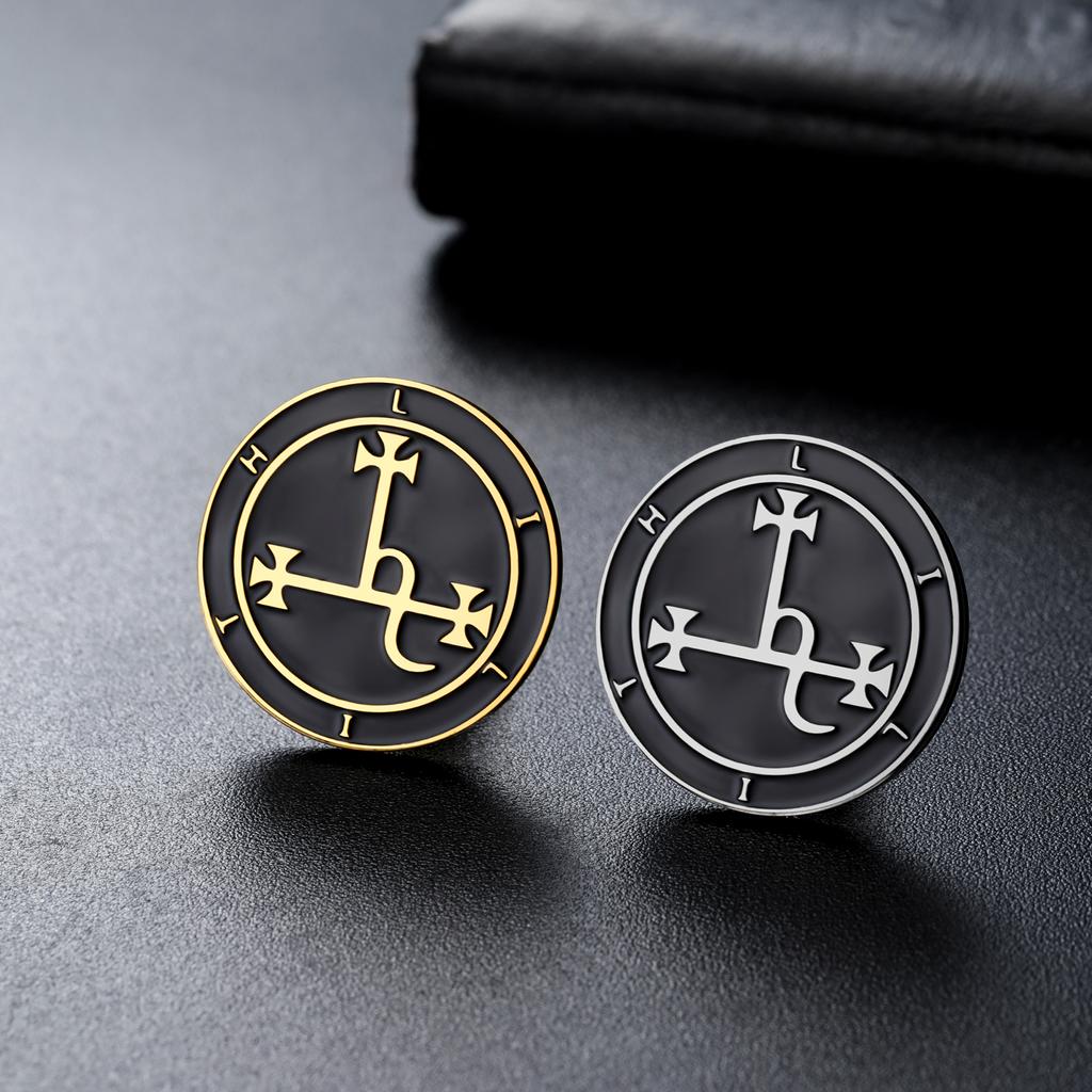 Teamer Sigil Of Lilith Symbol Classic Gothic Brooch Demon Seal Vintage Amulet Stainless Steel Jewelry Wiccan Magic Women Gift