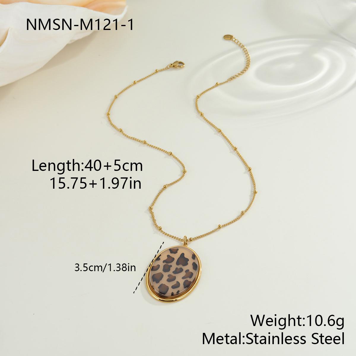 GEMCHIC Women s Vintage Leopard Print Round Pendant Necklace Earrings Set Hip Hop Long Tassel Jewelry