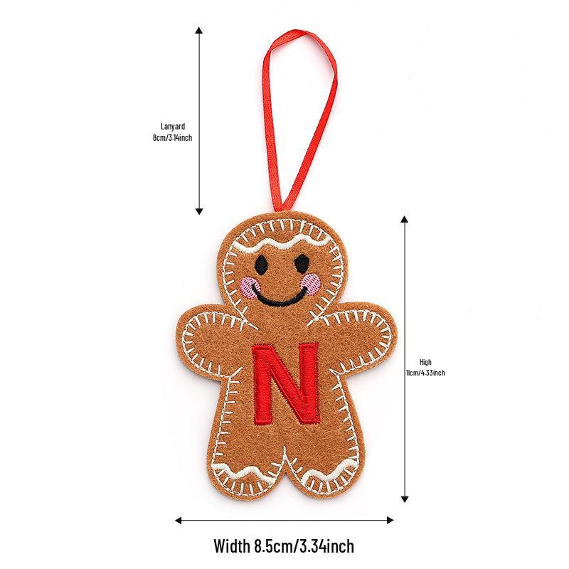 Christmas Gingerbread Man Ornaments: Festive Alphabet Hanging Decorations