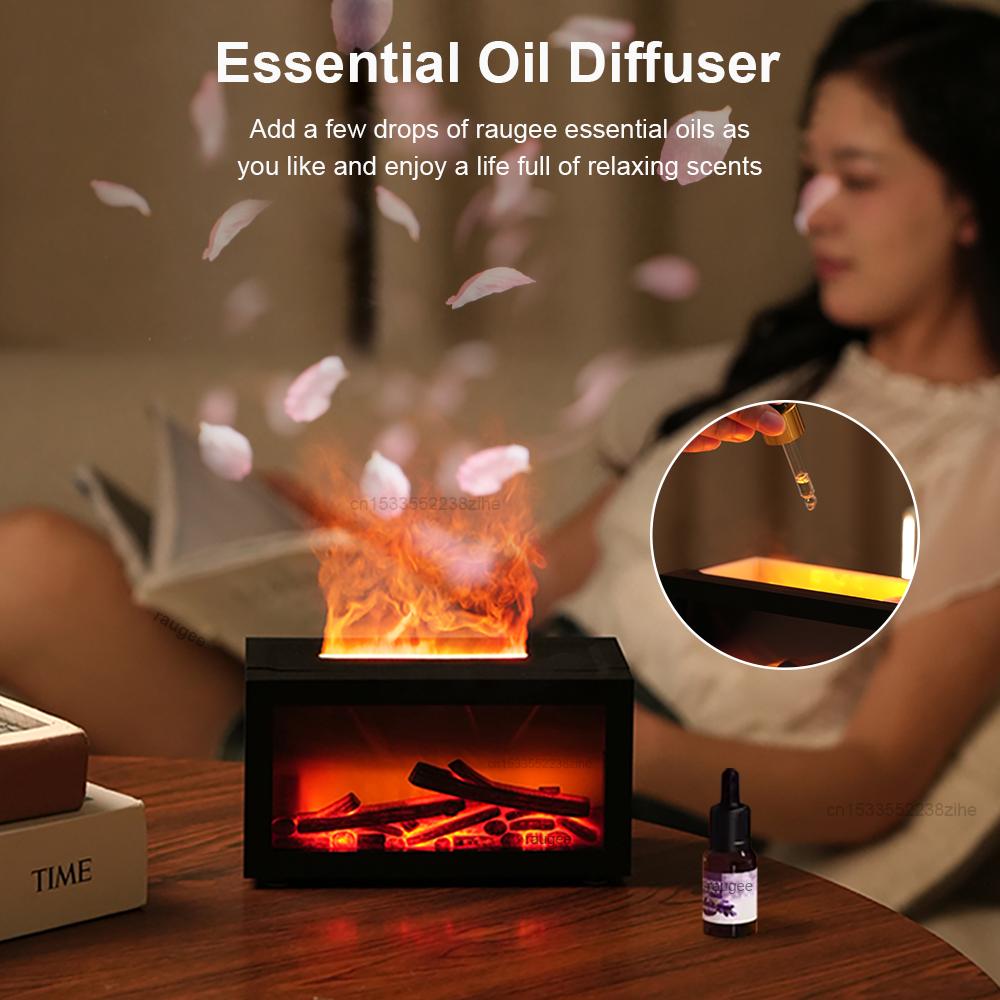 Fireplace Humidifier Flame Aroma Humidifier Aromatherapy Fragrance  Diffuser for Home Essential Oil Diffuser Fire Humidifier
