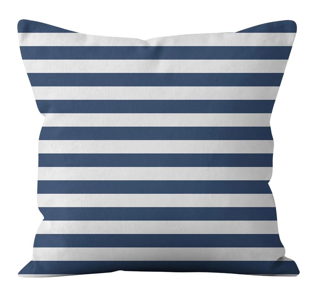 Modern Fashion Nordic Sofa Simple Cushion Cover Living Room Decoration Pillow Cover Navy Blue Geometric Pillow Cover