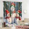 2pcs,Curtains Charming Snowmen Winter Forest (3) Pattern Modern Curtains Durable 100% Polyester Fabric Curtains Decorations