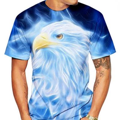 Summer 3D Digital Eagle Printed Tops Men Fashion Plus Size Short Sleeve T-shirt