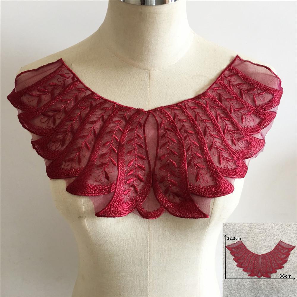 Embroidery Lace Collar Organza Applique Diy Decorative Sewing Neckline Fabric Wedding Dress Accessories Craft Supplies