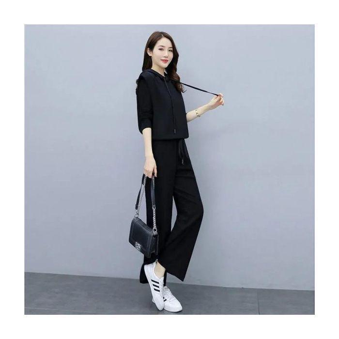 Stylish Women s 2026 Spring/Autumn Three-piece Suit: Chic Wide-leg Pants, Age-defying Slimming Fit L