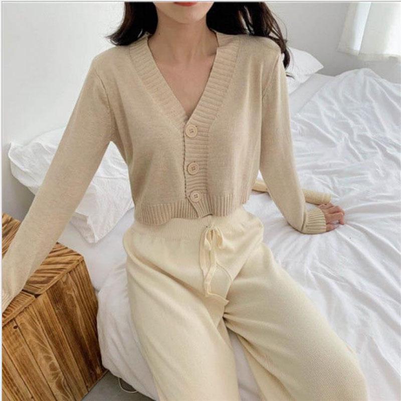 Frauen V-ausschnitt Gestrickte Strickjacken Pullover Weibliche Casual Alle-spiel Kurze Strickjacken Koreanischen Stil Pullover