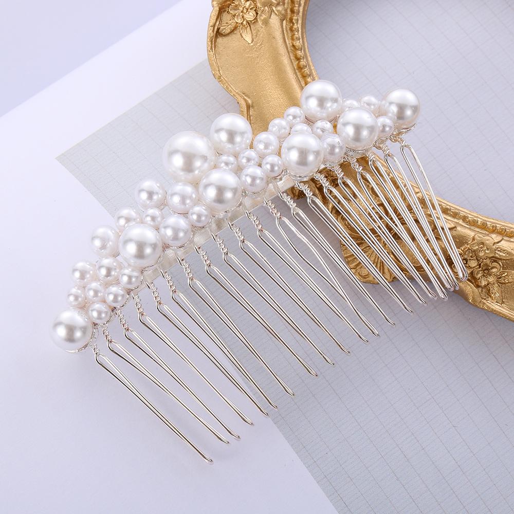 1 PC Women Jewelry Hair Ornaments Haircomb Bridal Headpiece Bride Barrette Hairwear Pearl Hairpin