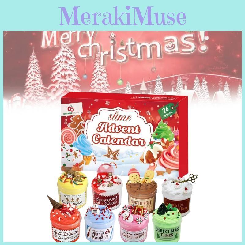 Weihnachten 24 Tage Schleim-Set Countdown-Kalender Butter-Schleim Stressabbau-Spielzeug
