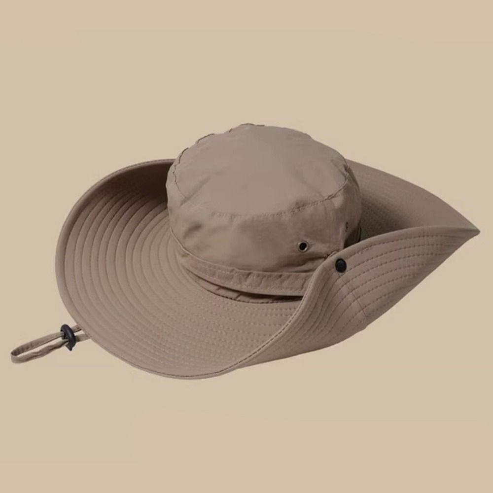 Waterproof Wide Brim Sun Hat UV Protection Drawstring Bucket Hat Men's and Women's Hat  Travel