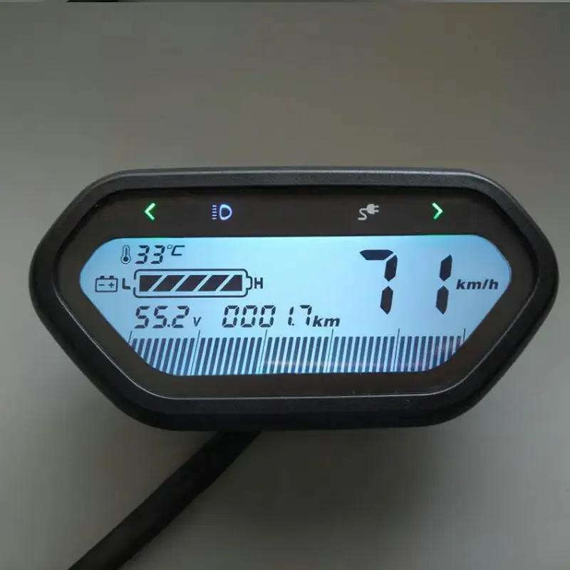 Speedometer Battery Level Indicator LCD DISPLAY 48v60v72v84v96v120v Light/ODO/ For Electric Scooter Gauge Bike Tricycle Dashboar