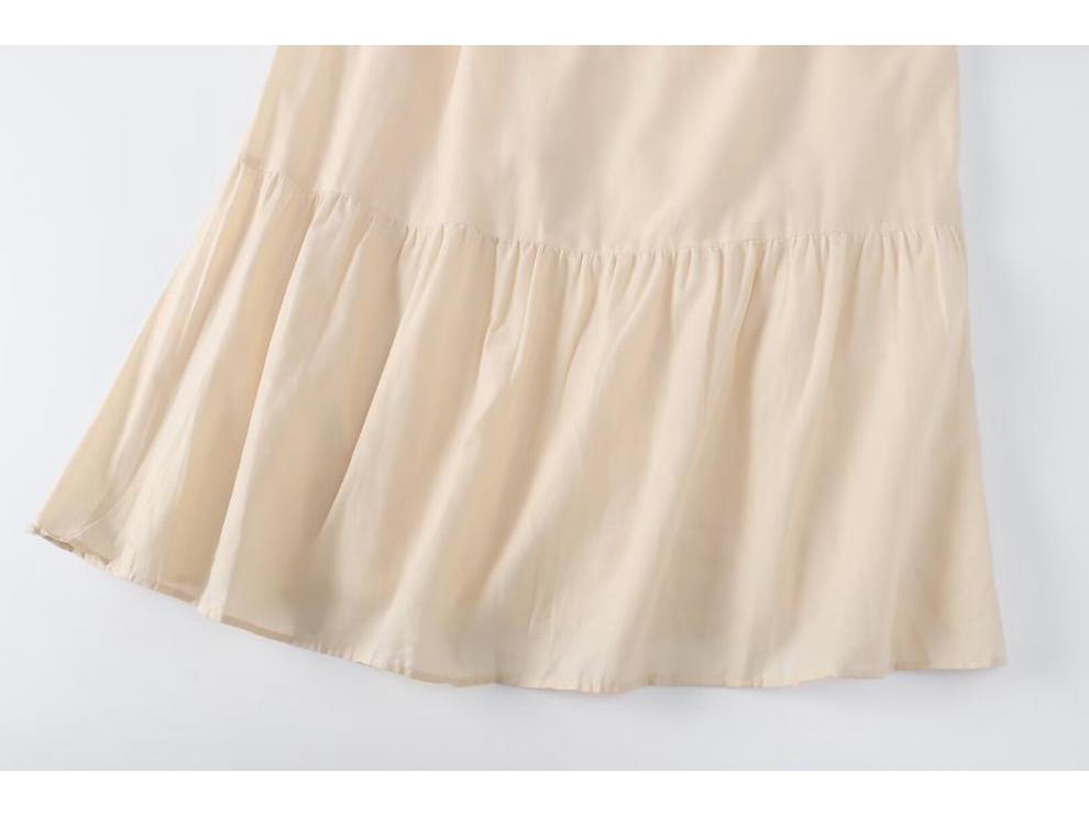 Summer Midi Dress: European & American Style with Elastic Upper Body for Women