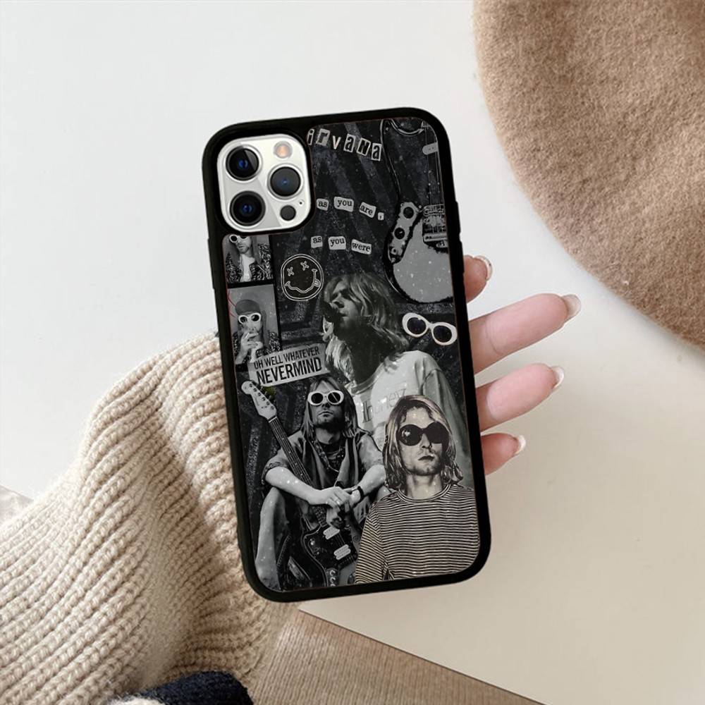 Classic Hot Band N-Nirvanas Rock PC+TPU Shockproof Protective Phone Case For IPhone17 14 15 16 Pro Max 13 12 11 17 Air