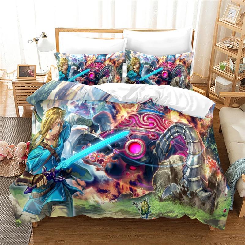 3d Zeldas Game Pattern Duvet Cover Set with Pillowcase Bedding Set Single Double Twin Full Queen King Size for Bedroom Decor